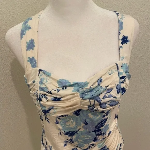 NWT Free People Ivory Toile Combo Floral Butterfly Tank Top Womens​​​​​​​ - Picture 6 of 7